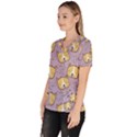 Corgi Pattern Women s V-Neck Scrub Top View2