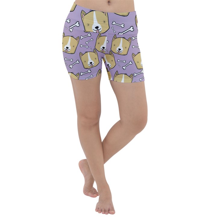 Corgi Pattern Lightweight Velour Yoga Shorts