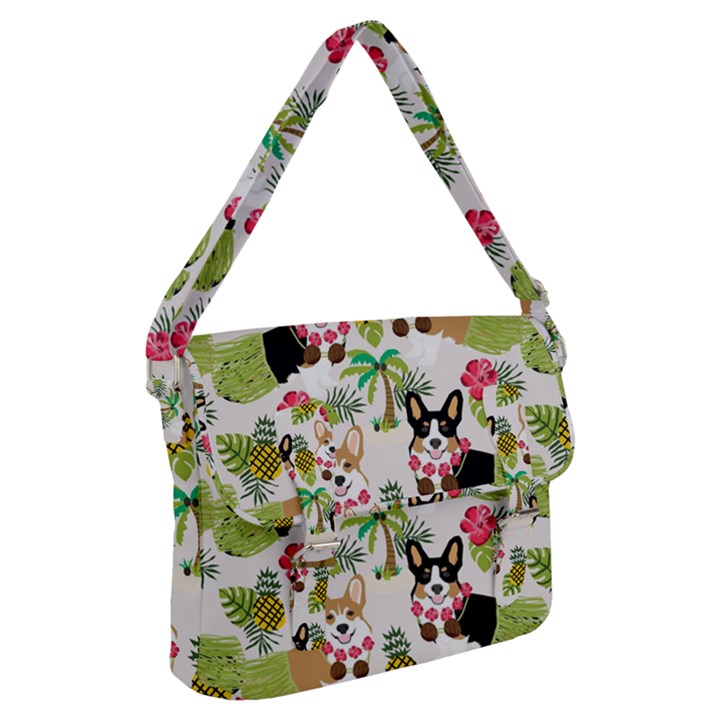 Corgis Hula Pattern Buckle Messenger Bag