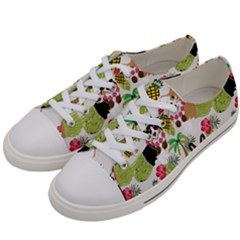 Corgis Hula Pattern Women s Low Top Canvas Sneakers by Sapixe