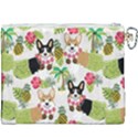 Corgis Hula Pattern Canvas Cosmetic Bag (XXXL) View2