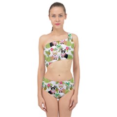 Corgis Hula Pattern Spliced Up Two Piece Swimsuit by Sapixe