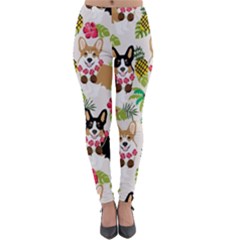 Corgis Hula Pattern Lightweight Velour Leggings by Sapixe