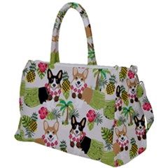 Corgis Hula Pattern Duffel Travel Bag by Sapixe