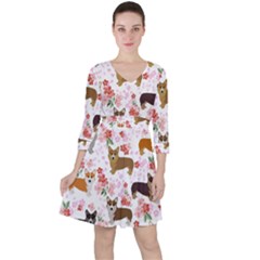 Corgis Corgi Pattern Ruffle Dress by Sapixe