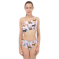 Corgis Corgi Pattern Spliced Up Two Piece Swimsuit by Sapixe