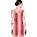 Diamond Red Red White Stripe Skinny Long Sleeve Velvet Bodycon Dress View2