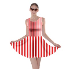 Diamond Red Red White Stripe Skinny Skater Dress