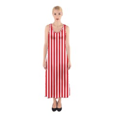 Diamond Red Red White Stripe Skinny Sleeveless Maxi Dress by thomaslake