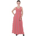 Diamond Red Red White Stripe Skinny Empire Waist Velour Maxi Dress View1