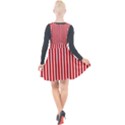 Diamond Red Red White Stripe Skinny Plunge Pinafore Velour Dress View2