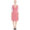 Diamond Red Red White Stripe Skinny Wrap Up Cocktail Dress View1