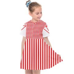 Diamond Red Red White Stripe Skinny Kids  Sailor Dress by thomaslake