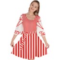 Diamond Red Red White Stripe Skinny Velour Kimono Dress View1