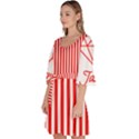 Diamond Red Red White Stripe Skinny Velour Kimono Dress View2