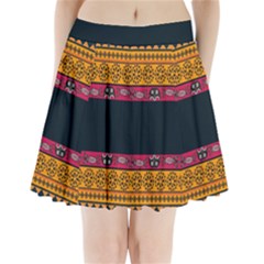 Diamond Red Black Pink Orange African Print Pleated Mini Skirt by thomaslake