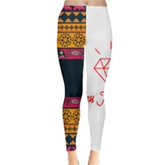 Diamond Red Black Pink Orange African Print Leggings  by thomaslake