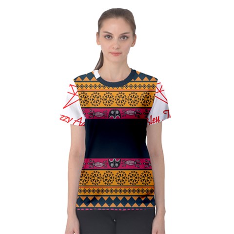 Diamond Red Black Pink Orange African Print Women s Sport Mesh Tee by thomaslake