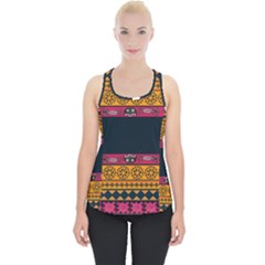 Diamond Red Black Pink Orange African Print Piece Up Tank Top by thomaslake