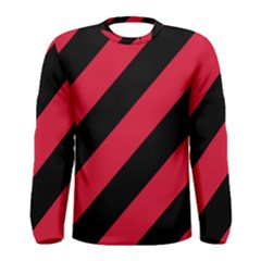 Red Black Stripes Men s Long Sleeve Tee by thomaslake