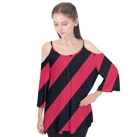 Red Black Stripes Flutter Tees by thomaslake