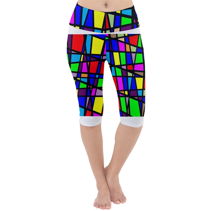 Mosaic Lightweight Velour Cropped Yoga Leggings