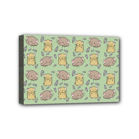 Hamster Pattern Mini Canvas 6  X 4  (stretched) by Sapixe