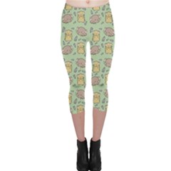 Hamster Pattern Capri Leggings  by Sapixe