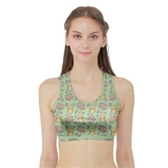 Hamster Pattern Sports Bra With Border by Sapixe