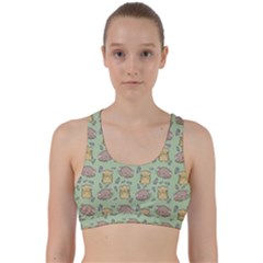 Hamster Pattern Back Weave Sports Bra by Sapixe