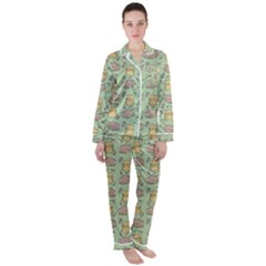 Hamster Pattern Satin Long Sleeve Pyjamas Set by Sapixe