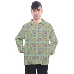 Hamster Pattern Men s Half Zip Pullover