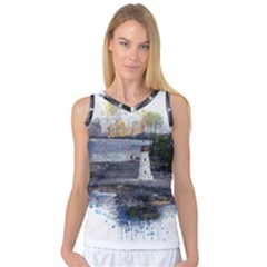 Lighthouse Art Sea Ocean Vintage Women s Basketball Tank Top by Sapixe