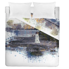 Lighthouse Art Sea Ocean Vintage Duvet Cover Double Side (queen Size) by Sapixe