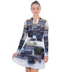 Lighthouse Art Sea Ocean Vintage Long Sleeve Panel Dress by Sapixe