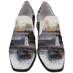 Lighthouse Art Sea Ocean Vintage Slip On Heel Loafers