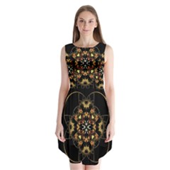 Fractal Stained Glass Ornate Sleeveless Chiffon Dress   by Sapixe