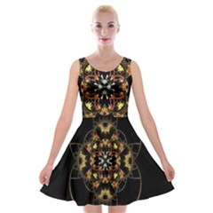 Fractal Stained Glass Ornate Velvet Skater Dress