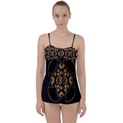 Fractal Stained Glass Ornate Babydoll Tankini Set by Sapixe