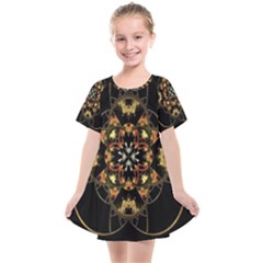 Fractal Stained Glass Ornate Kids  Smock Dress