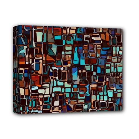 Stained Glass Mosaic Abstract Deluxe Canvas 14  X 11  (stretched) by Sapixe