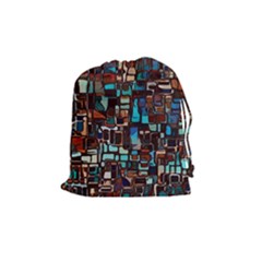 Stained Glass Mosaic Abstract Drawstring Pouch (medium) by Sapixe