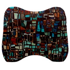 Stained Glass Mosaic Abstract Velour Head Support Cushion by Sapixe