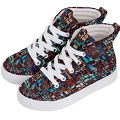 Stained Glass Mosaic Abstract Kids  Hi-top Skate Sneakers by Sapixe