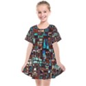 Stained Glass Mosaic Abstract Kids  Smock Dress View1