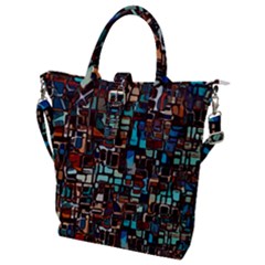 Stained Glass Mosaic Abstract Buckle Top Tote Bag by Sapixe