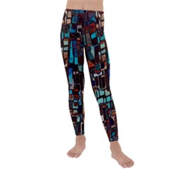 Stained Glass Mosaic Abstract Kids  Lightweight Velour Leggings