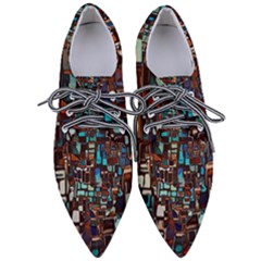 Stained Glass Mosaic Abstract Pointed Oxford Shoes by Sapixe