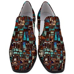 Stained Glass Mosaic Abstract Slip On Heel Loafers by Sapixe