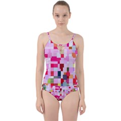 The Framework Paintings Square Cut Out Top Tankini Set by Sapixe